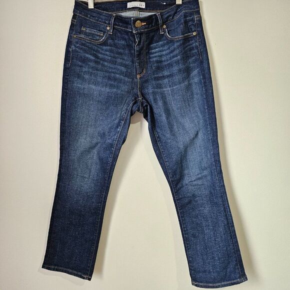 EUC ANN TAYLOR LOFT MADE AND LOVED CURVY KICK CROP JEANS SIZE 10 /30 - Picture 1 of 16